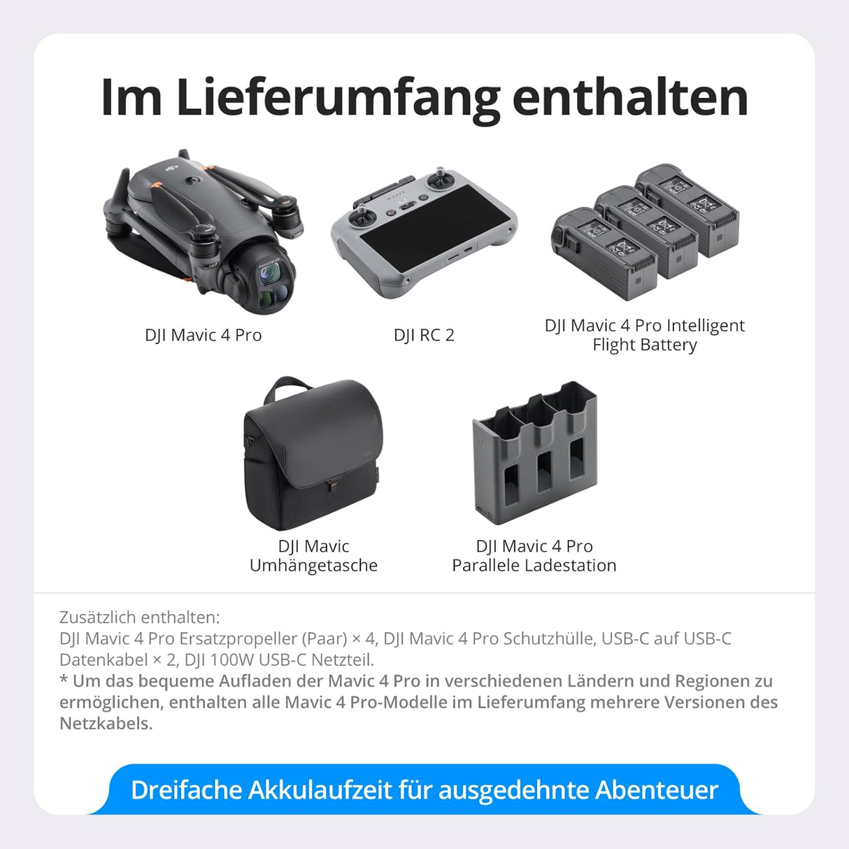 DJI Mavic 4 Pro Fly More Combo, Drohne mit DJI RC 2