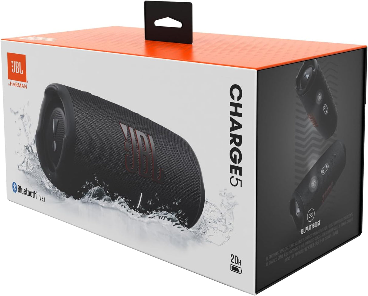 JBL CHARGE 5 Bluetooth® Lautsprecher Outdoor, Wasserfest, USB Schwarz