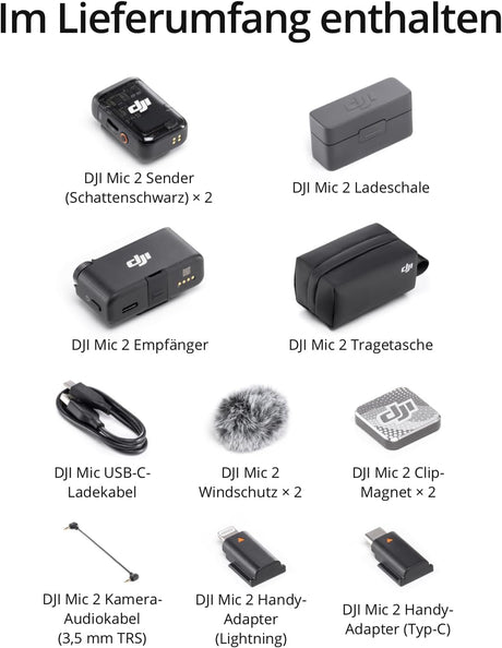DJI Mic 2 (2 Sender + 1 Empfänger + Ladeschale)