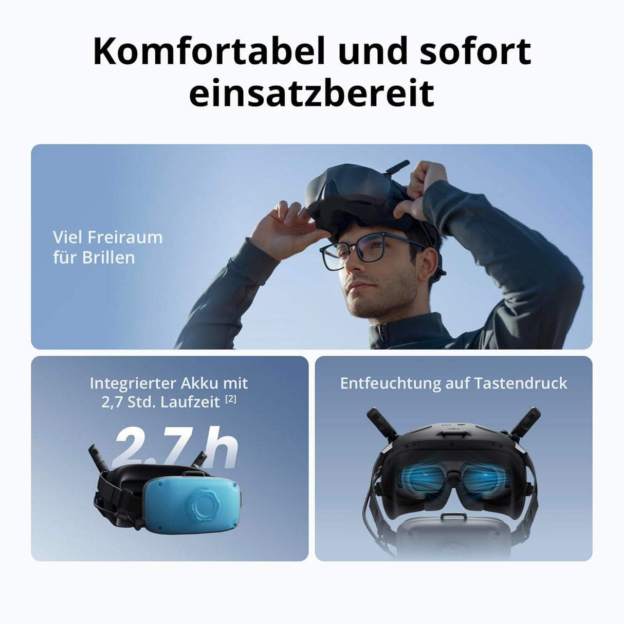 DJI Goggles N3, FPV Goggles with 1080p Ultra Wide Screen